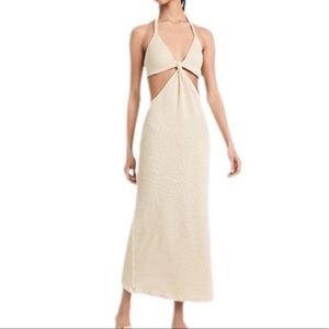 NWT PEIXOTO Oliver Dress Cinnamon Knit Gold Small Cutout Metallic